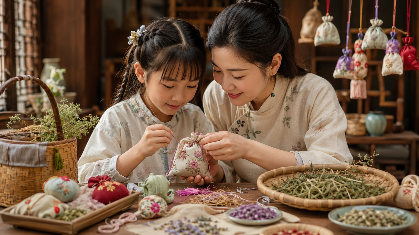 草本香愈·觉察修心 | 亲子非遗香包·